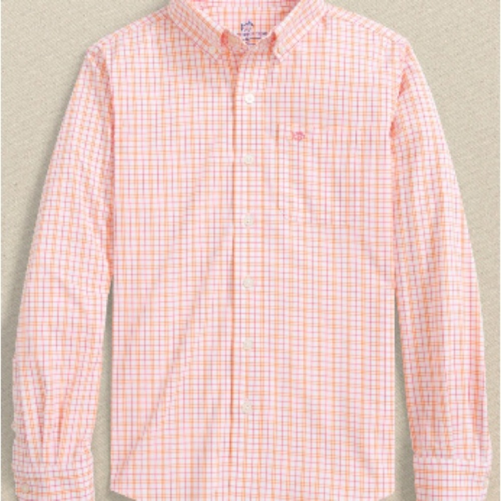 NWT Boys Intercoastal Turnberry Plaid Long Sleeve Sport Shirt size XL (16)